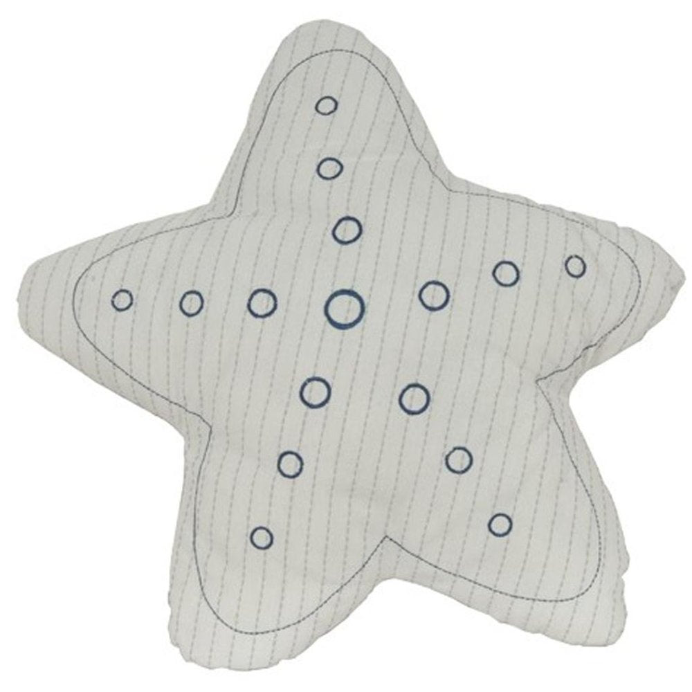 Set of Two 12" White Starfish Coastal Throw Pillows