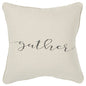 Gray and Cream Canvas Gather Decorative Throw Pillow