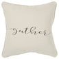 Gray and Cream Canvas Gather Decorative Throw Pillow