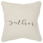 Gray and Cream Canvas Gather Decorative Throw Pillow