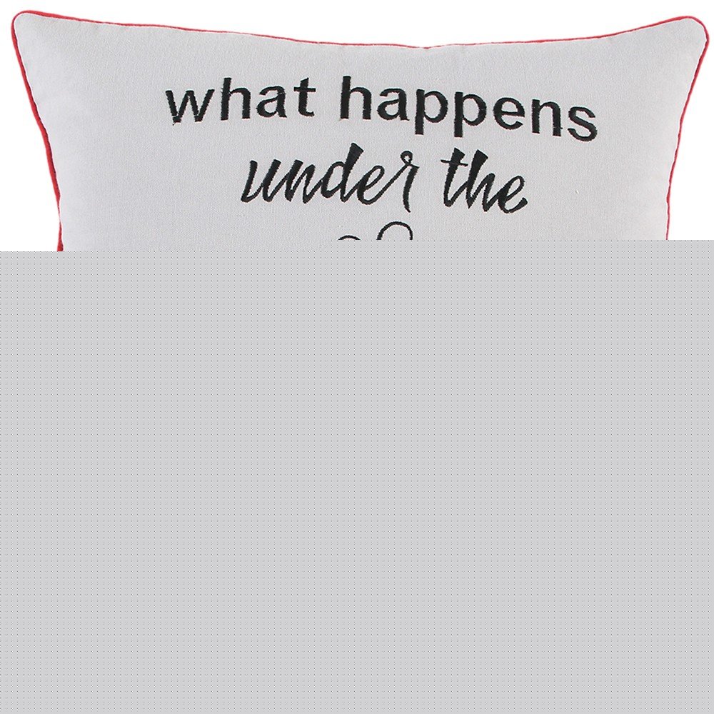 20" Gray Christmas Cotton Throw Pillow with Embroidery