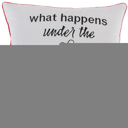 20" Gray Christmas Cotton Throw Pillow with Embroidery