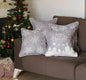 Set Of Four 18" X 18" Grey Zippered Polyester Christmas Snowflakes Throw Pillow Cover