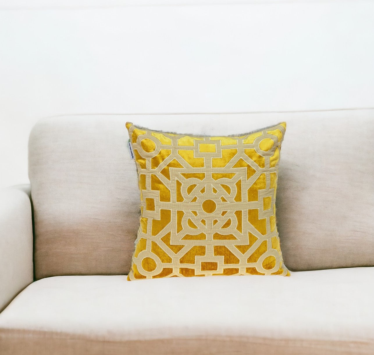 18" Mustard Yellow Velvet Throw Pillow