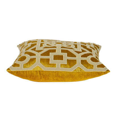 18" Mustard Yellow Velvet Throw Pillow