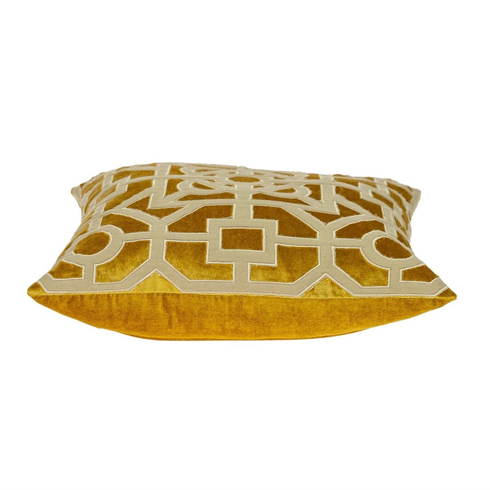 18" Mustard Yellow Velvet Throw Pillow