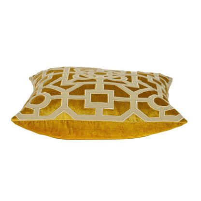 18" Mustard Yellow Velvet Throw Pillow