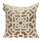 18" Gold And Ivory Geometric Velvet Throw Pillow