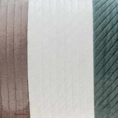 12" X 24" Green Striped Velvet Throw Pillow