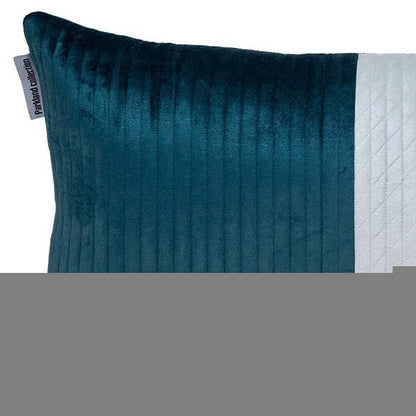 12" X 24" Sea Green Striped Velvet Throw Pillow