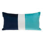 12" X 24" Navy Blue Striped Velvet Throw Pillow