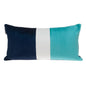 12" X 24" Navy Blue Striped Velvet Throw Pillow