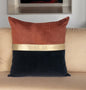 Brown Gold and Black Tufted Velvet Square Pillow