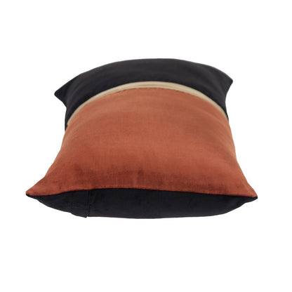 Brown Gold and Black Tufted Velvet Lumbar Pillow