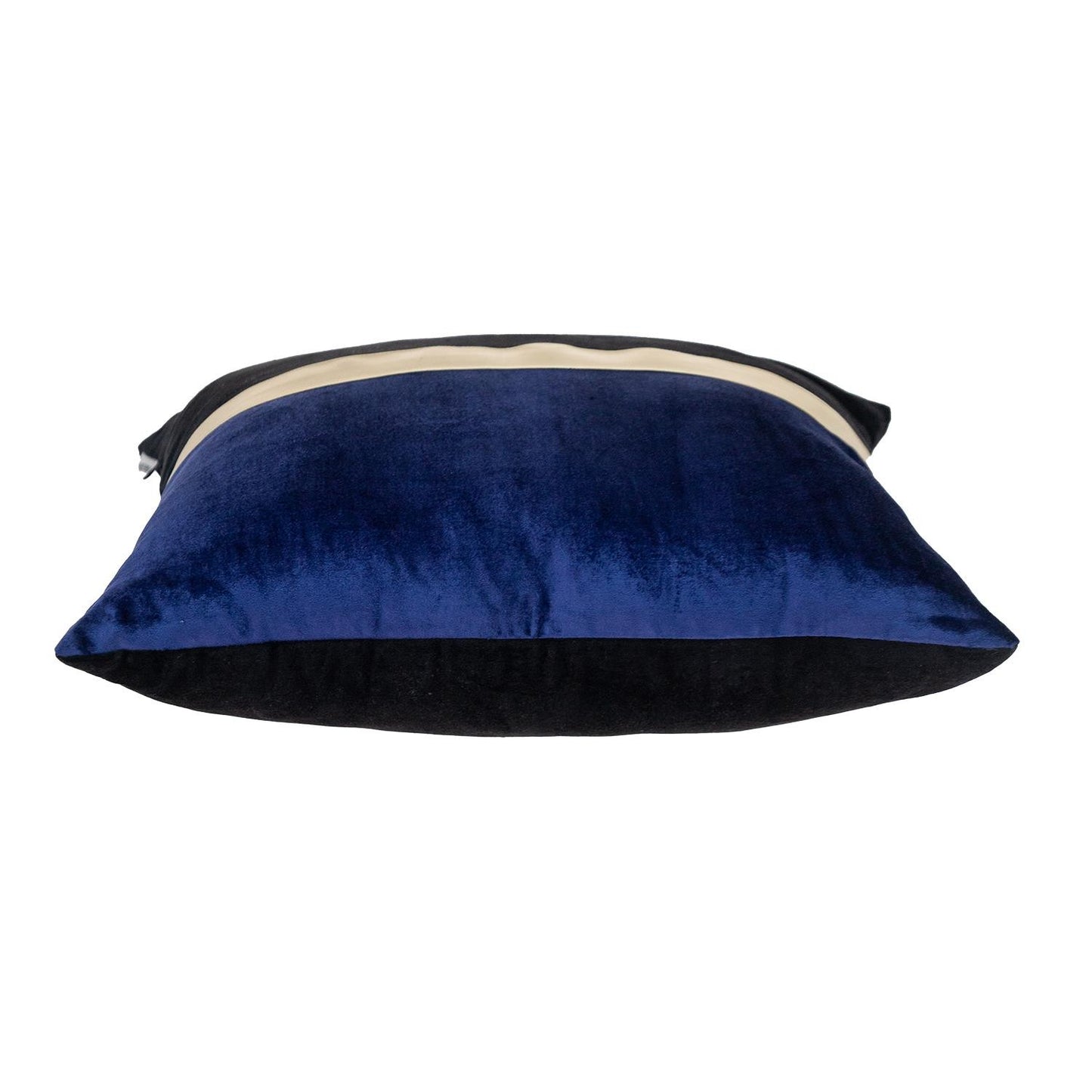 Black Gold and Blue Tufted Velvet Square Pillow