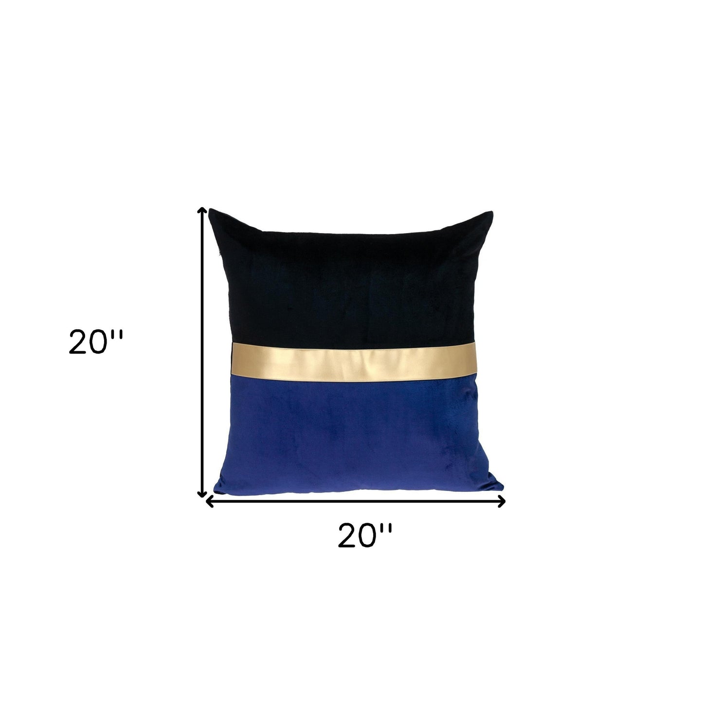 Black Gold and Blue Tufted Velvet Square Pillow