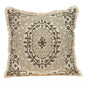 18" Beige And Brown Geometric Cotton Blend Throw Pillow with Fringes And Texture