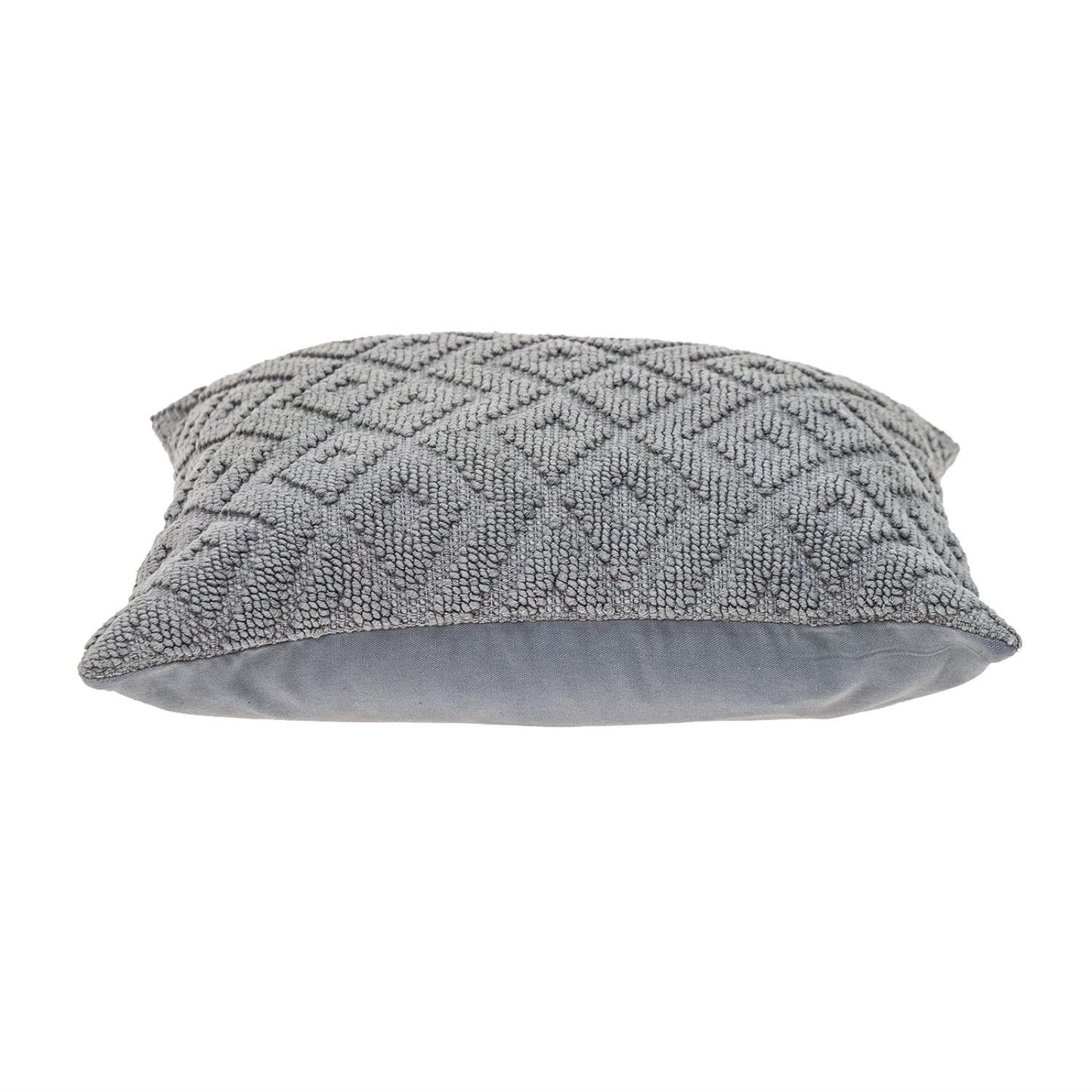 Jacquard Diamond Pattern Decorative Gray Throw Pillow