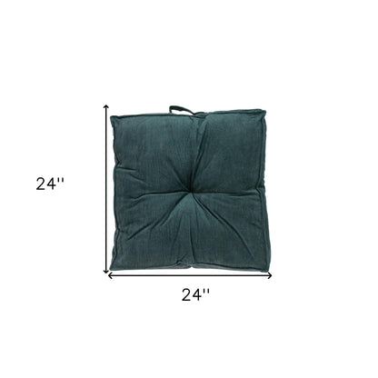 Corduroy Styled Charcoal Tufted Floor Pillow