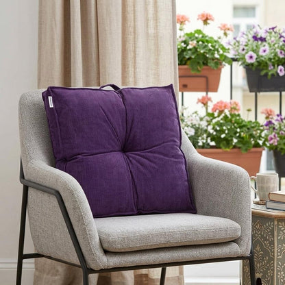 Corduroy Styled Purple Tufted Floor Pillow