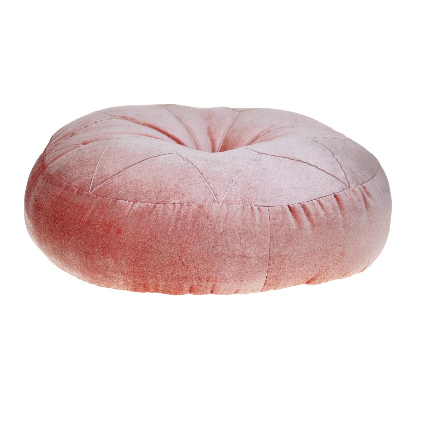 20" X 20" Pink Round Velvet Throw Pillow