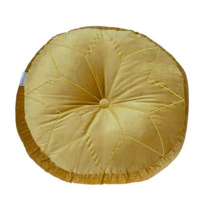 20" X 20" Yellow Round Velvet Throw Pillow