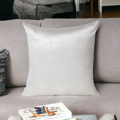 18" X 18" White Cotton Zippered Pillow