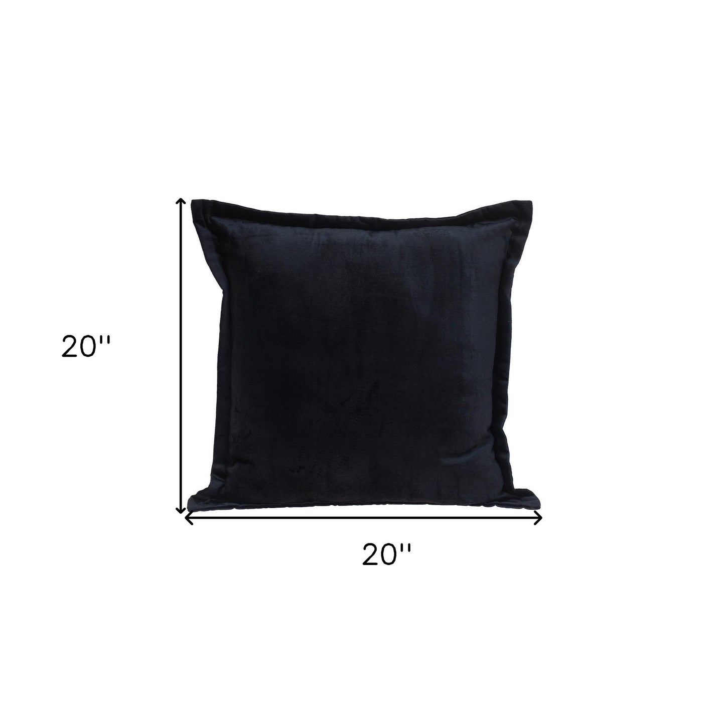 Premier 20" Soft Touch Jet Black Solid Color Accent Pillow