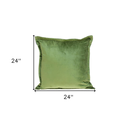 Premier 24" Soft Touch Olive Green Solid Color Accent Pillow