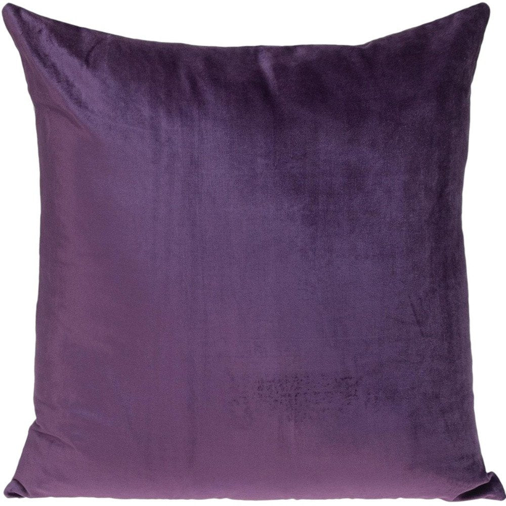 20" Purple And Dark Gray Cotton Blend Throw Pillow