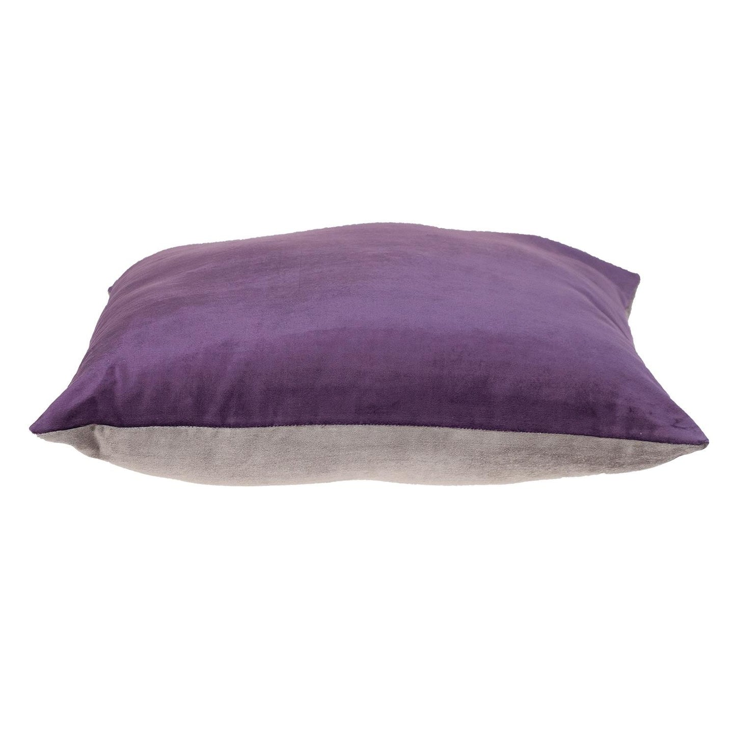 Purple and Dark Gray Dual Solid Color Reversible Throw Pillow