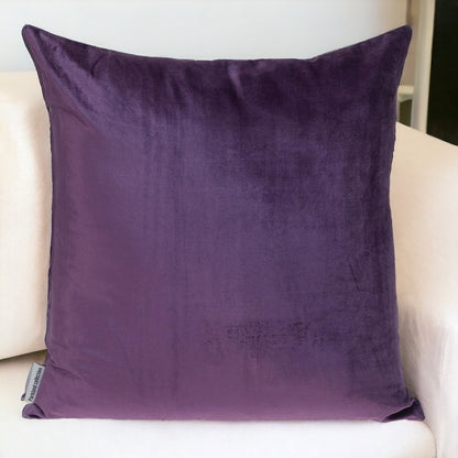 20" Purple And Dark Gray Cotton Blend Throw Pillow