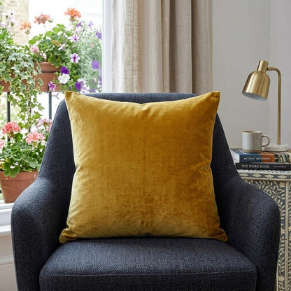 Yellow and Gray Dual Solid Color Reversible Throw Pillow