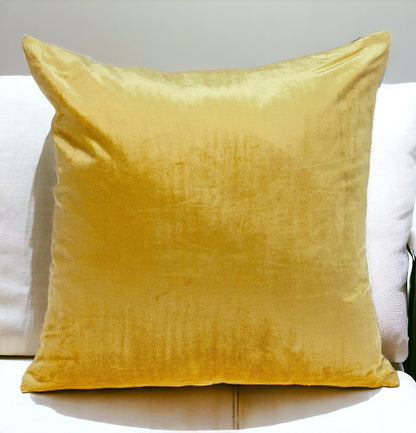 Yellow and Gray Dual Solid Color Reversible Throw Pillow