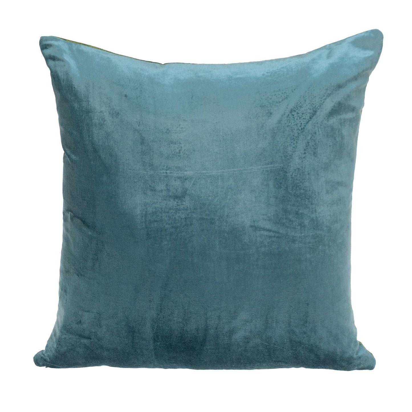 Green and Teal Dual Solid Color Reversible Throw Pillow