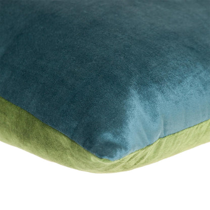 Green and Teal Dual Solid Color Reversible Throw Pillow