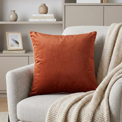 Brown and Pink Dual Solid Color Reversible Throw Pillow