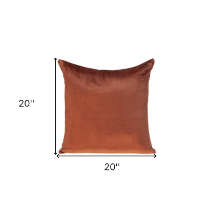 Brown and Pink Dual Solid Color Reversible Throw Pillow