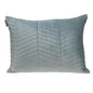 Gray Quilted Velvet Zig Zag Decorative Lumbar Pillow