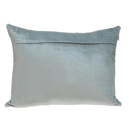 Gray Quilted Velvet Zig Zag Decorative Lumbar Pillow