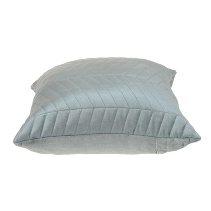 Gray Quilted Velvet Zig Zag Decorative Lumbar Pillow