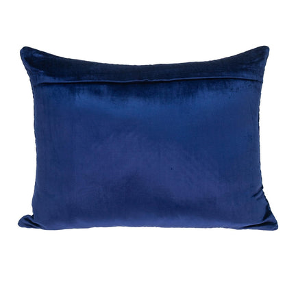 18" X 24" Navy Blue Cotton Blend Throw Pillow