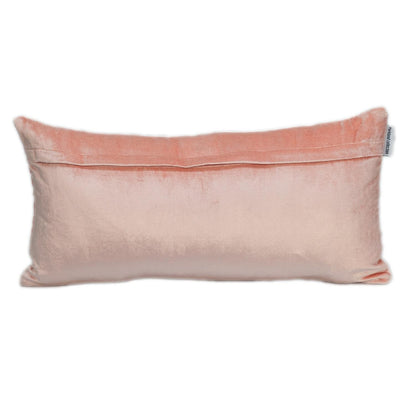 Quilted Velvet Arrows Pink Decorative Lumbar Pillow