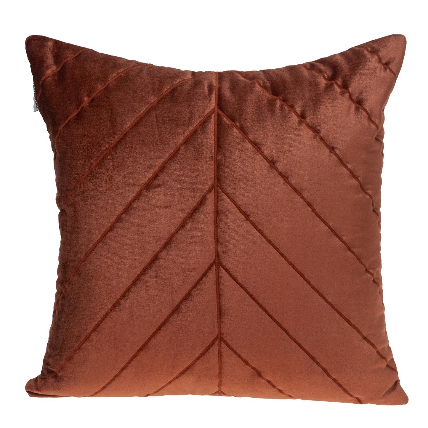 Quilted Velvet Arrows Burnt Orange Decorative Throw Pillow