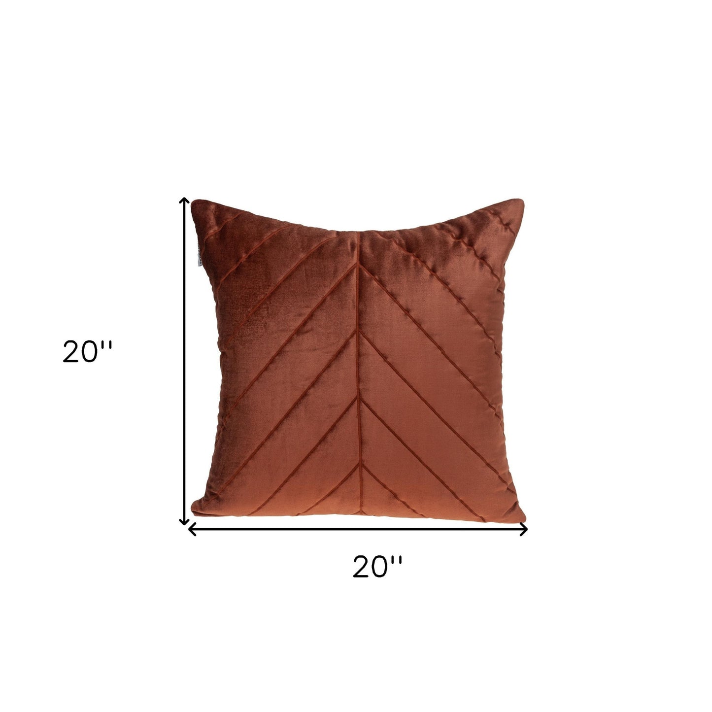 Quilted Velvet Arrows Burnt Orange Decorative Throw Pillow