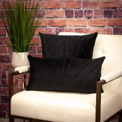 20" Black Cotton Blend Throw Pillow