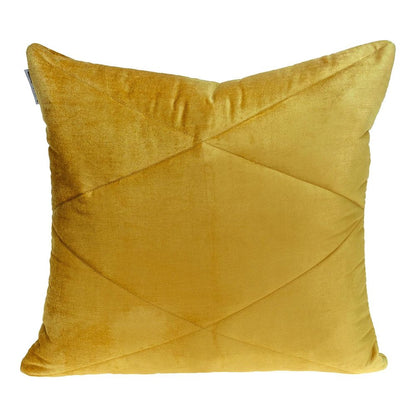 20" Yellow Cotton Blend Throw Pillow