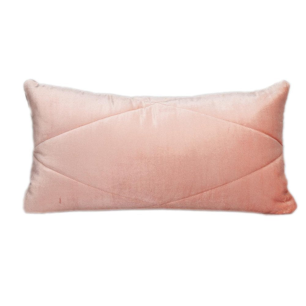 12" X 24" Pink Diamond Velvet Lumbar Throw Pillow