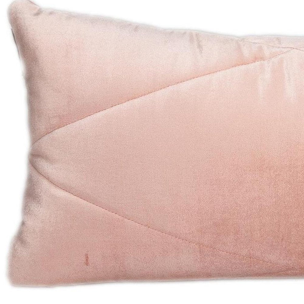 12" X 24" Pink Diamond Velvet Lumbar Throw Pillow