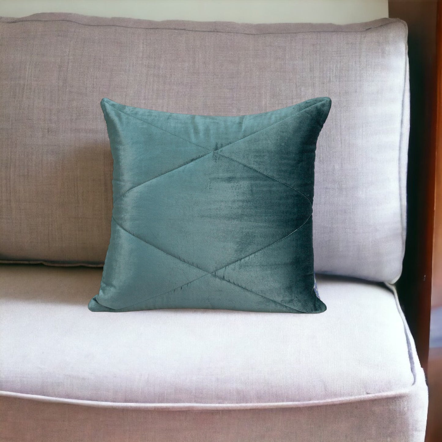 20" Teal Cotton Blend Throw Pillow